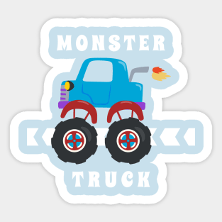 Vector illustration of monster truck with cartoon style Sticker